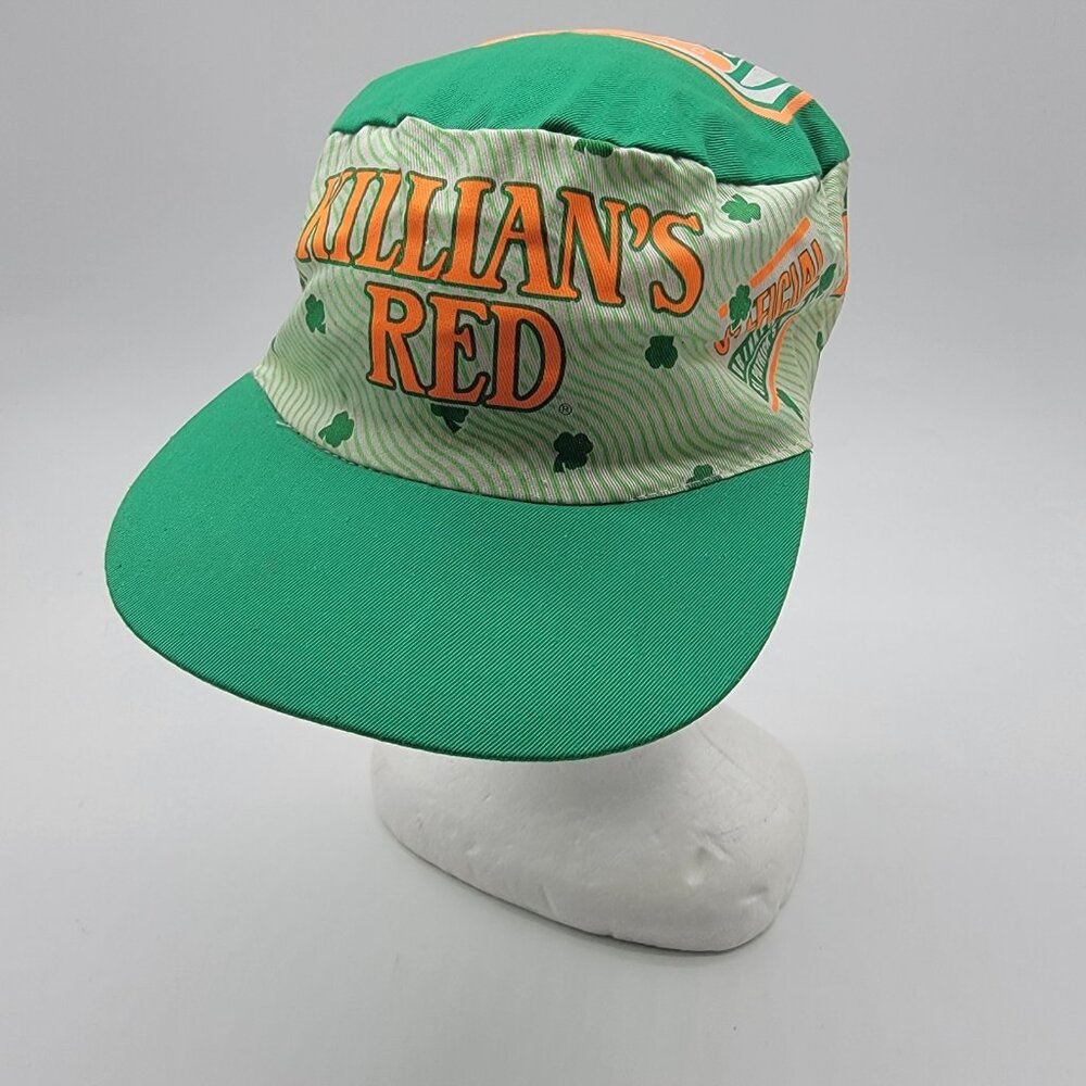 Vintage Killians Red Beer Hat Adult Green St Patricks Day Newsboy Snapback Cap
